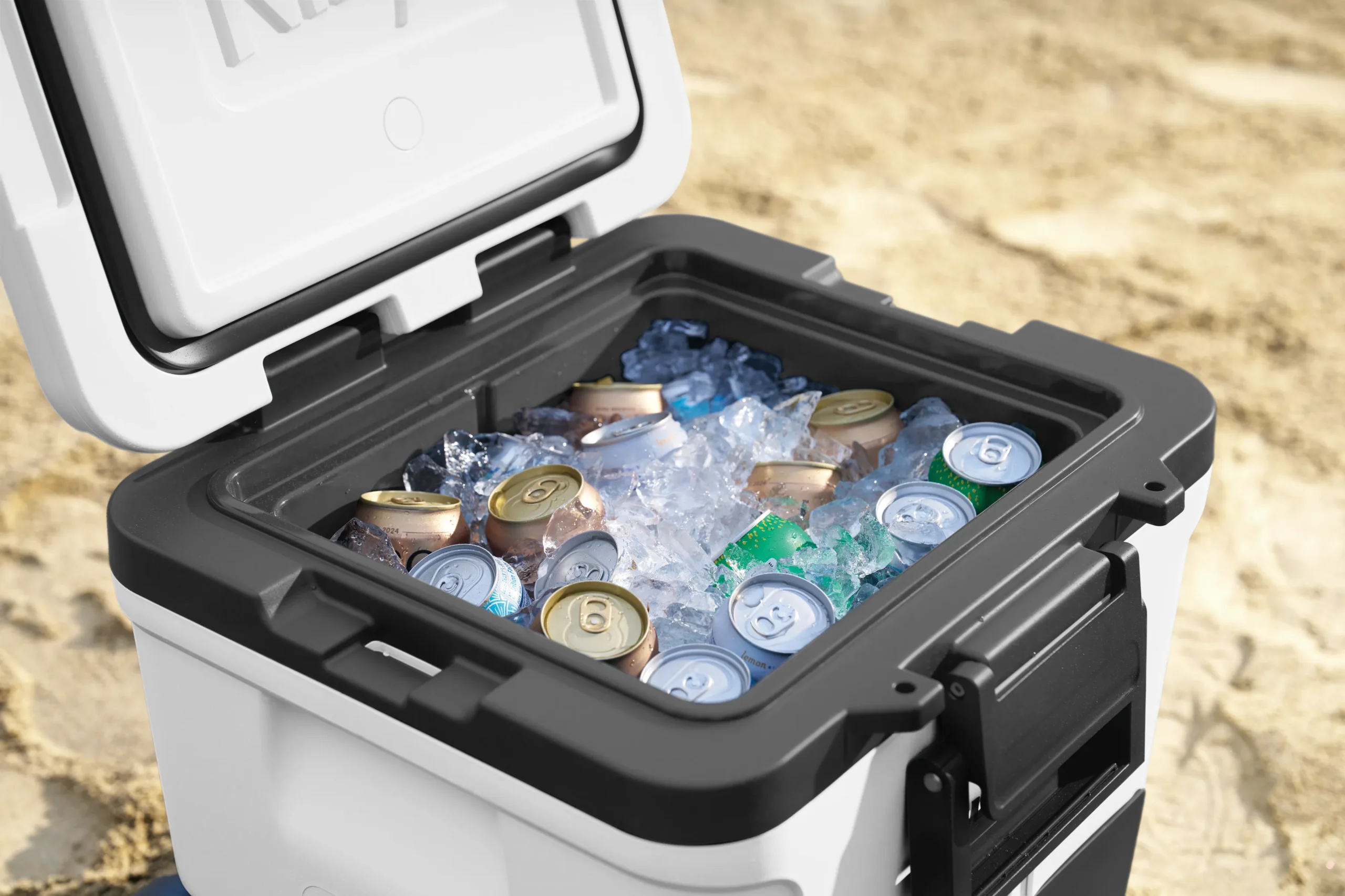 DAT-R_FB230EUWH_InUse_Beach_TopOpen_Ice_Drinks